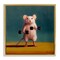 Stupell Industries Weight Lifting Mouse Framed Floater Canvas Wall Art Design by Lucia Heffernan